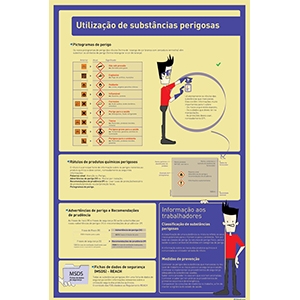 Sinal de sensibilização para a segurança "Utilização de substâncias perigosas".